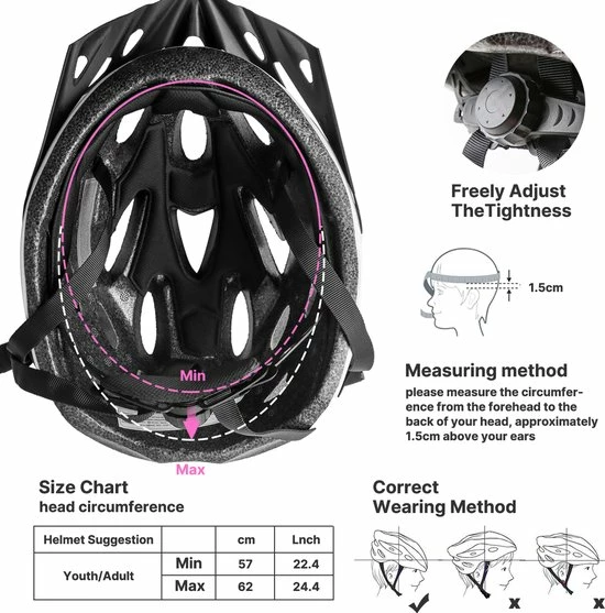 Beste deal ⭐ VFLY Fietshelm-Helmet Scooter-Elektrische Fiets-skateboard-Heren/Dames -54-62cm- Zwart Rood ? 3 Beste deal ⭐ VFLY Fietshelm-Helmet Scooter-Elektrische Fiets-skateboard-Heren/Dames -54-62cm- Zwart Rood ? - Afbeelding 3