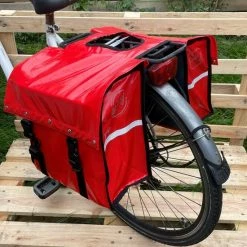 Korting ? BayNL- Waterdicht - Dubbele - Bisonyl - Fietstas- Reflectoren - Grijs En Rood – 34cmX16.2cmX32cm=35 Liter ? -Kastoes winkel 550x561 1