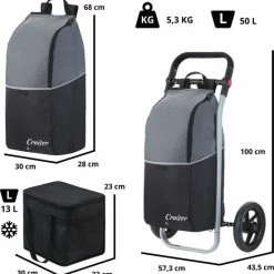 Begroting ? Shoppingcruiser 2 In 1 Boodschappentrolley Voor Achter De Fiets - Fietskar - Robuuste Boodschappenwagen - Allround Bagagekar ? -Kastoes winkel 550x562