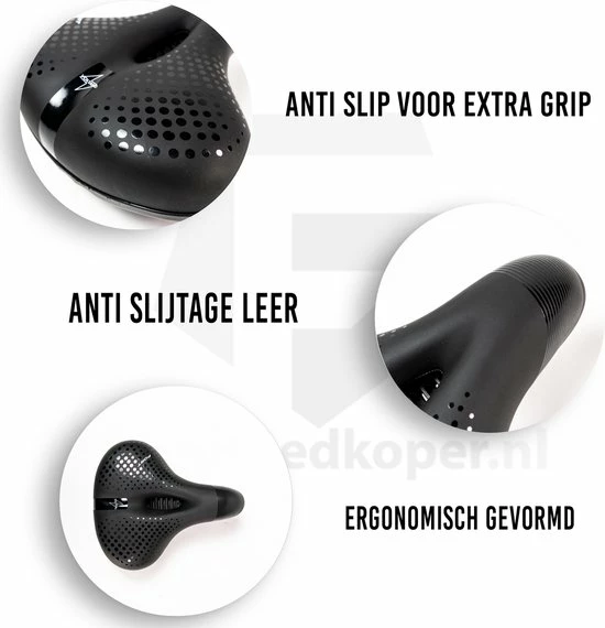 Coupon ? Voltano Pro Gel Fietszadel Met Uitsparing Zwart Unisex - Inclusief Zadelstrop - Ergonomisch Gevormd - Elastomeer Vering ? 5 Coupon ? Voltano Pro Gel Fietszadel Met Uitsparing Zwart Unisex - Inclusief Zadelstrop - Ergonomisch Gevormd - Elastomeer Vering ? - Afbeelding 5