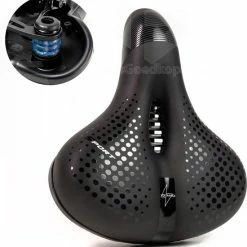 Coupon ? Voltano Pro Gel Fietszadel Met Uitsparing Zwart Unisex - Inclusief Zadelstrop - Ergonomisch Gevormd - Elastomeer Vering ?