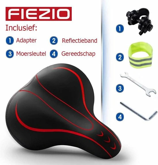 Gloednieuw ? FIEZIO Fietszadel Ergonomisch Dual Shock Memory Foam Rood Unisex Dames Heren - Extra Comfortabel - Fiets Zadel ? 2 Gloednieuw ? FIEZIO Fietszadel Ergonomisch Dual Shock Memory Foam Rood Unisex Dames Heren - Extra Comfortabel - Fiets Zadel ? - Afbeelding 2