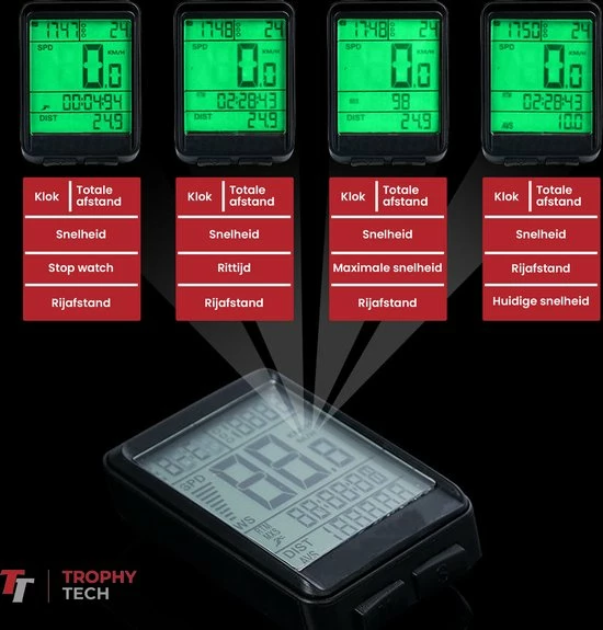 Coupon ? Trophy Tech Draadloze Fietscomputer - 17 Functies - NL Handleiding - Fietscomputer Draadloos Waterdicht - Extra Groot Scherm ? 5 Coupon ? Trophy Tech Draadloze Fietscomputer - 17 Functies - NL Handleiding - Fietscomputer Draadloos Waterdicht - Extra Groot Scherm ? - Afbeelding 5