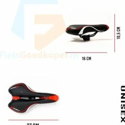 Begroting ? Voltano Sport Fietszadel Gel Trekking Zadel Met Uitsparing Unisex - Zwart / Rood - Incl. Gratis Zadelstrop ? -Kastoes winkel 550x576 7