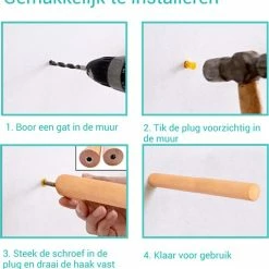 Hete verkoop ? Fiets Ophangsysteem Van Massief Beukenhout | 2 Stuks | 32cm | Ophangbeugel | Muurbeugel Fiets | &ERGY ? -Kastoes winkel 550x595 5