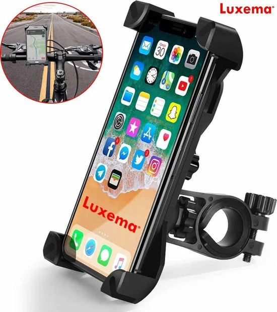 Gloednieuw ❤️ Luxema Telefoonhouder Fiets - Universeel - Telefoonhouder Motor - Telefoonhouder Scooter - 360 Graden Draaibaar- Smartphone & GSM Telefoon Fietshouder - IPhone - Samsung - Extra Stevig - Nieuwste Versie - Zwart - Topcadeau ? 1 Gloednieuw ❤️ Luxema Telefoonhouder Fiets - Universeel - Telefoonhouder Motor - Telefoonhouder Scooter - 360 Graden Draaibaar- Smartphone & GSM Telefoon Fietshouder - IPhone - Samsung - Extra Stevig - Nieuwste Versie - Zwart - Topcadeau ?