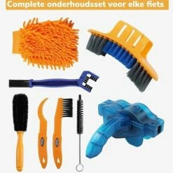 Aanbiedingen ? Qbike 8 Stuks Professionele Onderhoud Schoonmaak Set Voor Fietsen - Mountainbikes - Kettingreiniger Gereedschap - Bandenborstel - Remschijf Reiniger - Fiets Reinigen - Ketting Schoonmaak Set - Fietsreinigingsset - Borstel Voor Fietsketting ?