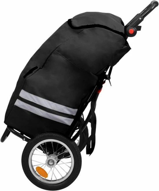 Coupon ? VidaXL Fietskar Inklapbaar Met Boodschappentas Zwart ? 2 Coupon ? VidaXL Fietskar Inklapbaar Met Boodschappentas Zwart ? - Afbeelding 2