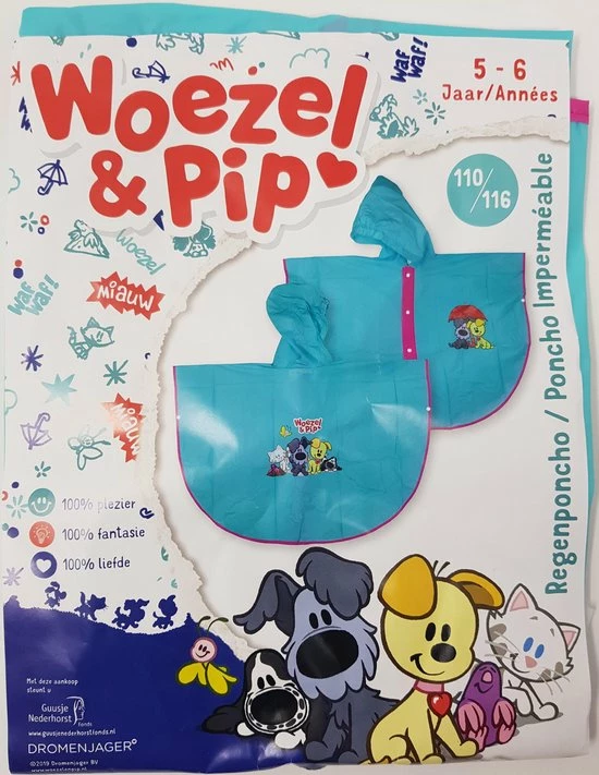 Gloednieuw ? Woezel En Pip - Kinder - Regenjas - Regenponcho - Lichtblauw - Maat 110/116 - Leeftijd 5/6 Jaar ❤️ 2 Gloednieuw ? Woezel En Pip - Kinder - Regenjas - Regenponcho - Lichtblauw - Maat 110/116 - Leeftijd 5/6 Jaar ❤️ - Afbeelding 2