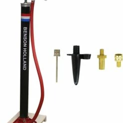Groothandel ? Ben Tools Klassieke Fietspomp Met Houten Plank Inclusief 4-delige Nippelset - Fietsaccessoires Fietsband Oppompen - Staande Fietsbandenpomp - Fietspompen - Geschikt Voor Alle Ventielen ?