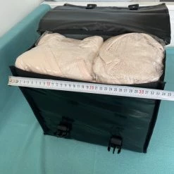 Korting ? BayNL- Waterdicht - Dubbele - Bisonyl - Fietstas- Reflectoren - Grijs En Rood – 34cmX16.2cmX32cm=35 Liter ? -Kastoes winkel 550x733 14