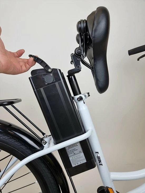 Uitgang ? Myatu E-bike 26 Inch City Pedelec Voor Dames En Heren, Elektrische Fiets Met 12,5Ah Accu, 6 Versnellingen Shimano, Derailleur Versnellingen, Achter Motor 250 W-Wit ? 8 Uitgang ? Myatu E-bike 26 Inch City Pedelec Voor Dames En Heren, Elektrische Fiets Met 12,5Ah Accu, 6 Versnellingen Shimano, Derailleur Versnellingen, Achter Motor 250 W-Wit ? - Afbeelding 8